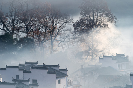 武摄影照片_中国最美丽的乡村, 秋天美丽的石城村, 江西省武源县.