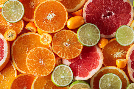 柚子橘子摄影照片_柑橘类水果的关闭.