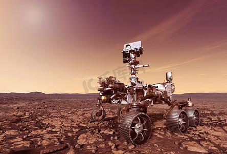 火星探索火星表面。这张图片的元素是由美国宇航局提供的