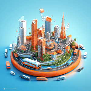 智慧城市等距城市概念在线交通服务