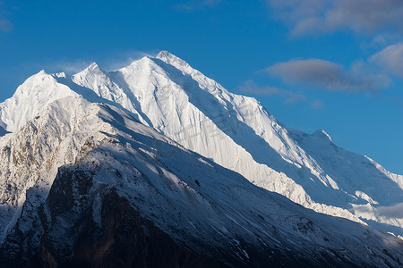 巴基斯坦展览会摄影照片_Rakaposhi 雪山峰在罕萨谷，吉尔吉特巴尔蒂斯坦, 