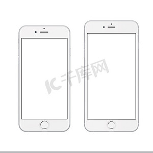 Mobile looks like Silver Apple iPhone 6s Plus mockup template