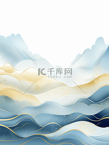 中国风描金山水纹理背景24