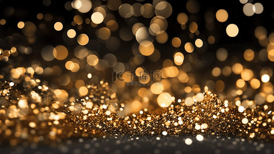 闪亮金色背景图片_在深色背景上的闪亮金色闪粉。
