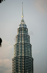 双峰塔摄影照片_马来西亚双子塔