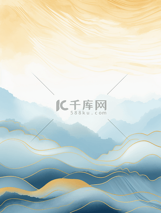 古典背景图片_中国风描金山水纹理背景15