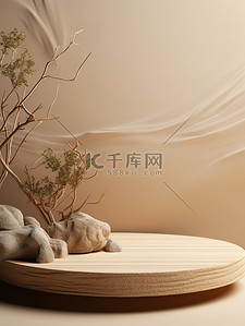 背景沙漠背景图片_电商展台展示架浅棕色背景16