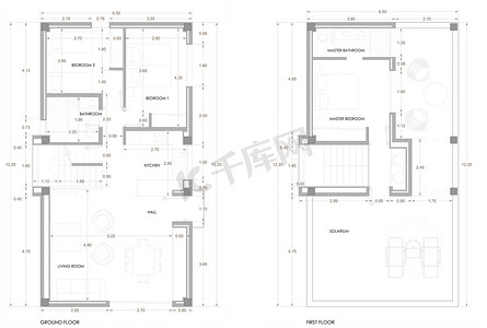 House Floor Plan. Architecture blueprint background.