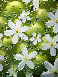 清新美丽小白雏菊花朵背景16