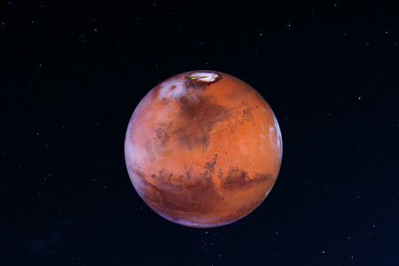 太阳系的火星行星。由 Nasa 提供的这幅图像的元素.