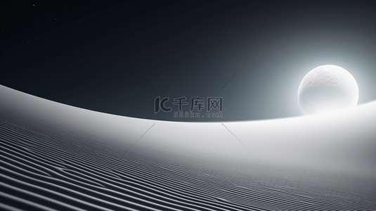科技夜空背景图片_灰色月亮照耀沙漠背景8