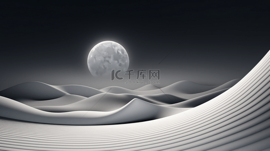 浩瀚背景图片_灰色月亮照耀沙漠背景22