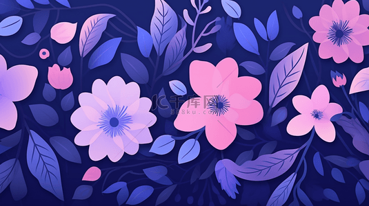 平面花卉抽象背景