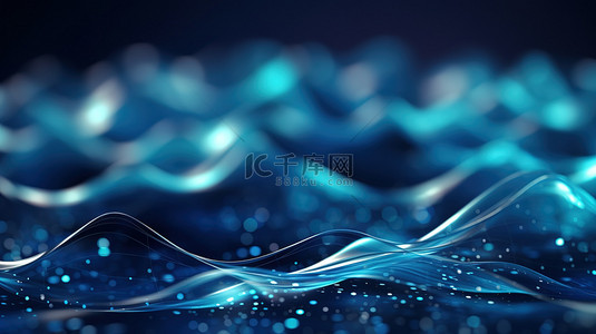 点状背景背景图片_蓝色发光波流线型设计9