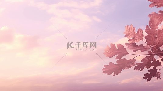 横幅植物背景图片_粉色树木和天空横幅向量