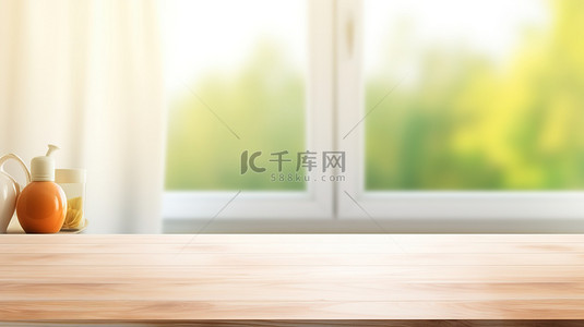 木桌面俯视背景图片_白色桌面现代厨房背景模糊1