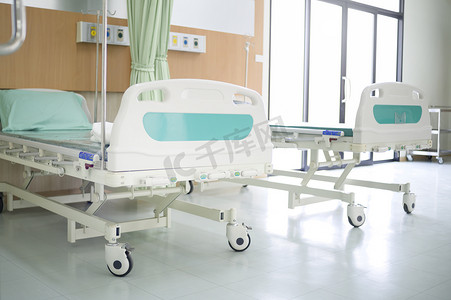 hospital摄影照片_Background of Patient bed in hospital , health care concept 