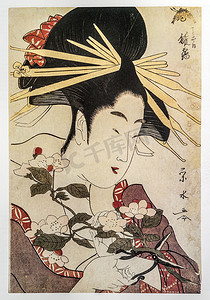 浮世绘摄影照片_细田颖史。传统的日本雕刻浮世绘