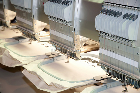 sewing摄影照片_纺织-专业和工业绣花机