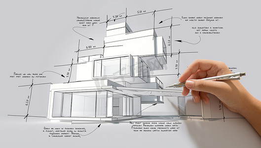 在现代建筑工程中手工添加规范的3D渲染，为设计目的提供了一个虚拟文本