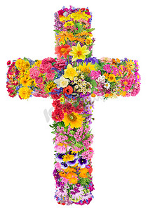 耶稣的十字架的花朵 