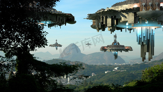 外星人的太空船入侵里约热内卢