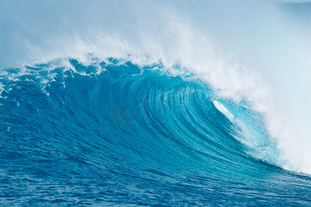 海浪卡通水纹摄影照片_蓝色海浪