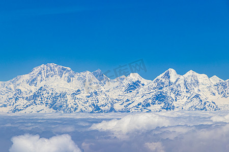 喜马拉雅山的珠穆朗玛峰。8848米高世界上最高的山七次首脑会议.