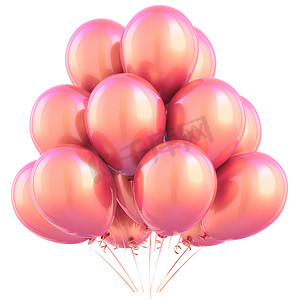 横屏周年庆海报摄影照片_粉色气球党生日快乐假日嘉年华装饰公司