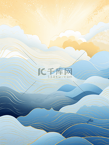 描金背景图片_中国风描金山水纹理背景13