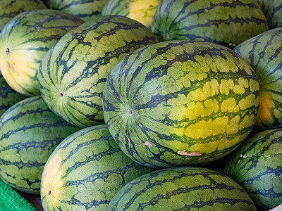 Fresh organic watermelons on the market place