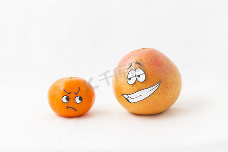 柚子橘子摄影照片_有趣的橘子和葡萄柚