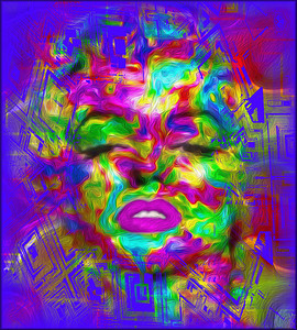 Pop art is one of our unique, colorful abstract digital art images of a classic blonde bombshell in the likes of a Marilyn pop art style.