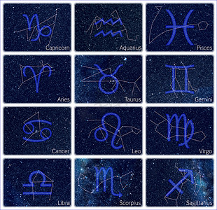 Zodiac constellations signs