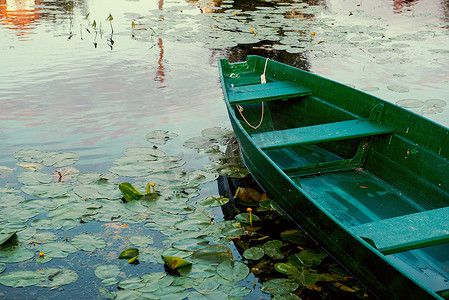 Part of blue wooden boat