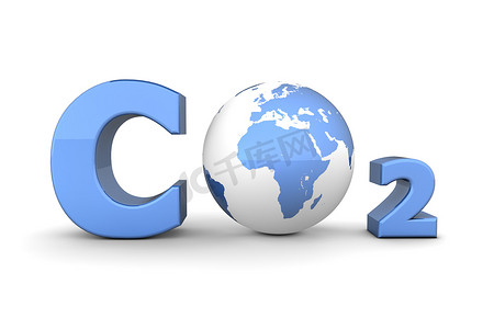 二氧化碳和谁摄影照片_全球二氧化碳 co2-亮蓝色