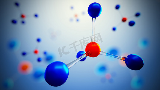 分子摄影照片_分子模型的三维图。原子与分子科学背景.