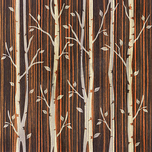 无缝背景-乌木木材纹理的装饰树