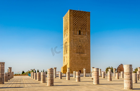 哈桑塔附近陵墓穆罕默德诉在拉巴特-摩洛哥