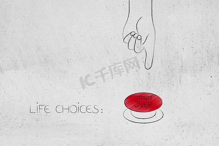 用手去按下开始按钮的人生选择