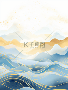 中国风描金山水纹理背景26