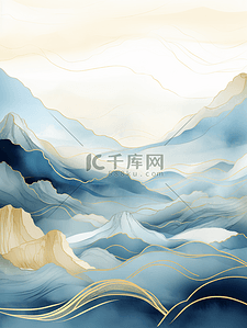 描金山水纹理背景图片_中国风描金山水纹理背景24