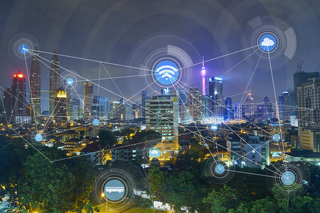 智能城市和无线通信的概念