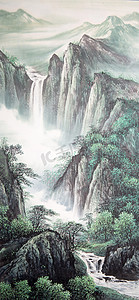 中国传统绘画摄影照片_中国传统绘画的景观