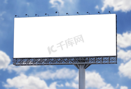 新高考广告牌摄影照片_蓝天空白广告牌