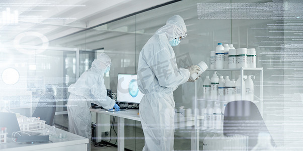 实验室的工作，舒适的安全和科学家的工作，找到一个在互联网上的医疗发展与化学品在工作。从事统一的未来科学创新研究的医护人员.