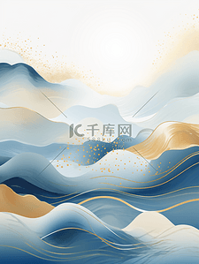 中国风描金山水纹理背景32
