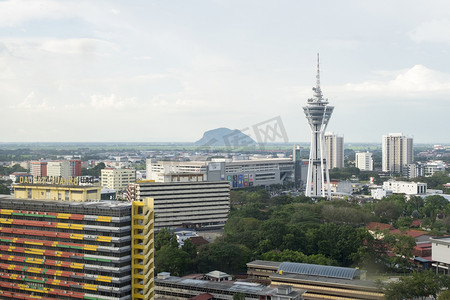 2018年1月9日, 马来西亚亚罗士 Setar: 马来西亚北部亚罗士 Setar 镇风景鸟瞰图