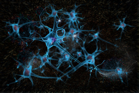神经元细胞在科学背景下的大脑