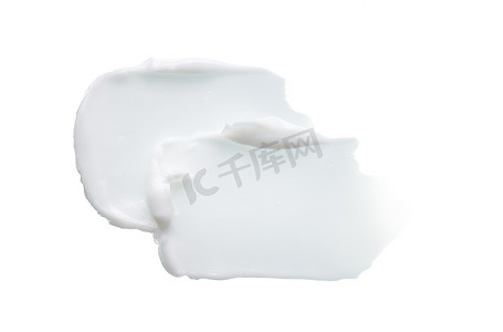 白色质感及在白色底色上隔绝的面霜或白色丙烯酸涂料的涂片